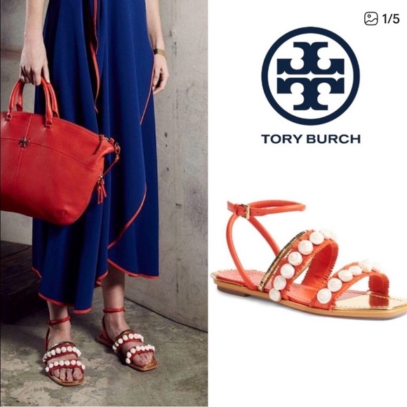 Tory Burch Shoes - ⭐️Tory Burch Sinclair seashell Wrap Sandal ⭐️